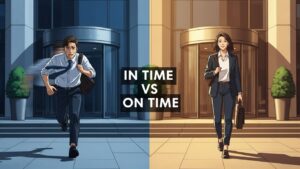 in time vs on time english